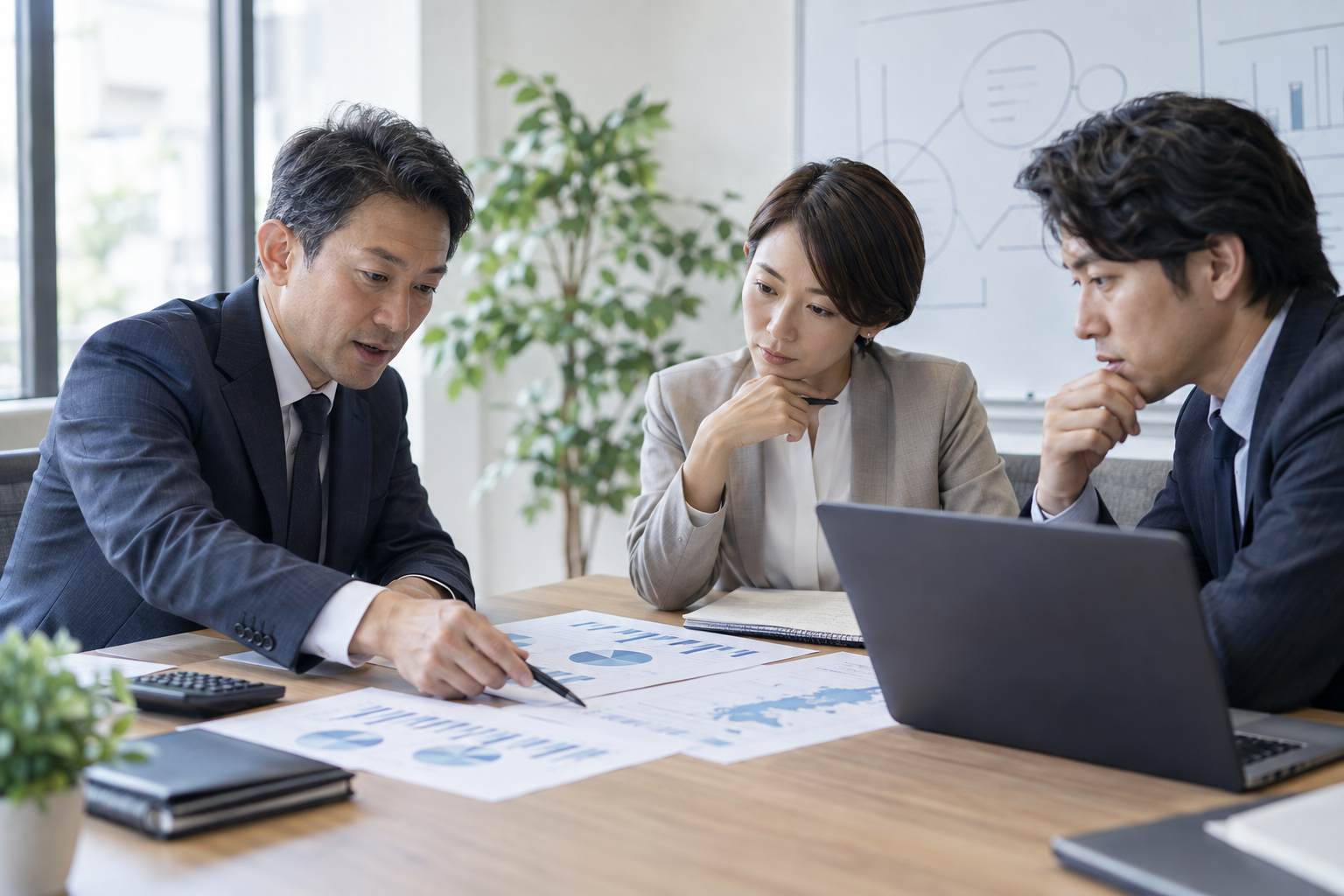 日本の介護・医療事業の経営者と責任者が事業計画や成長指標を検討する会議